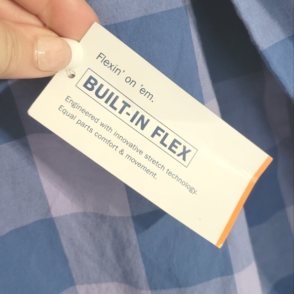 New Old Navy plaid button-down shirt * men size medium * purple & blue - Picture 3 of 4